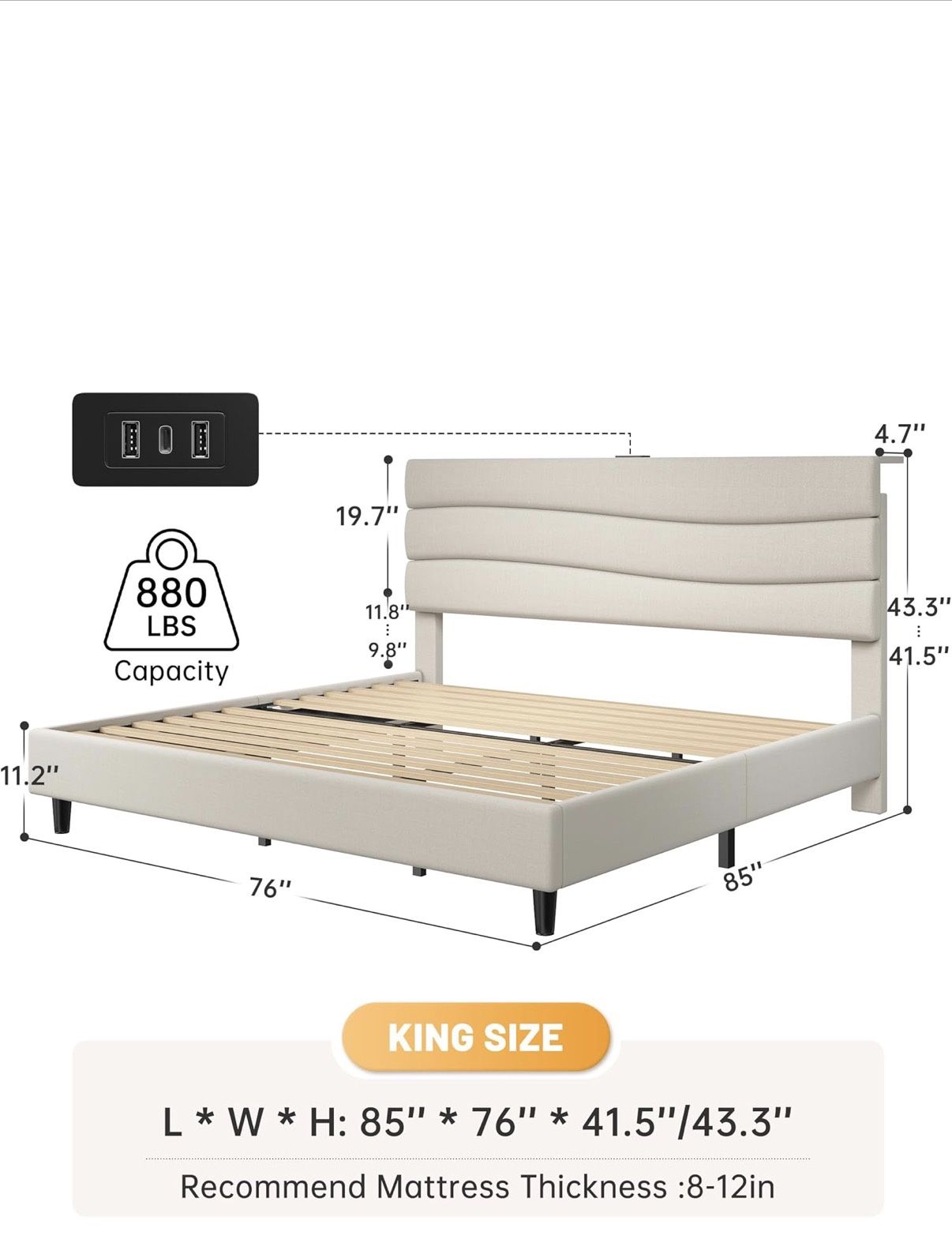 King Size Bed Frame, Completely Unused - photo 4