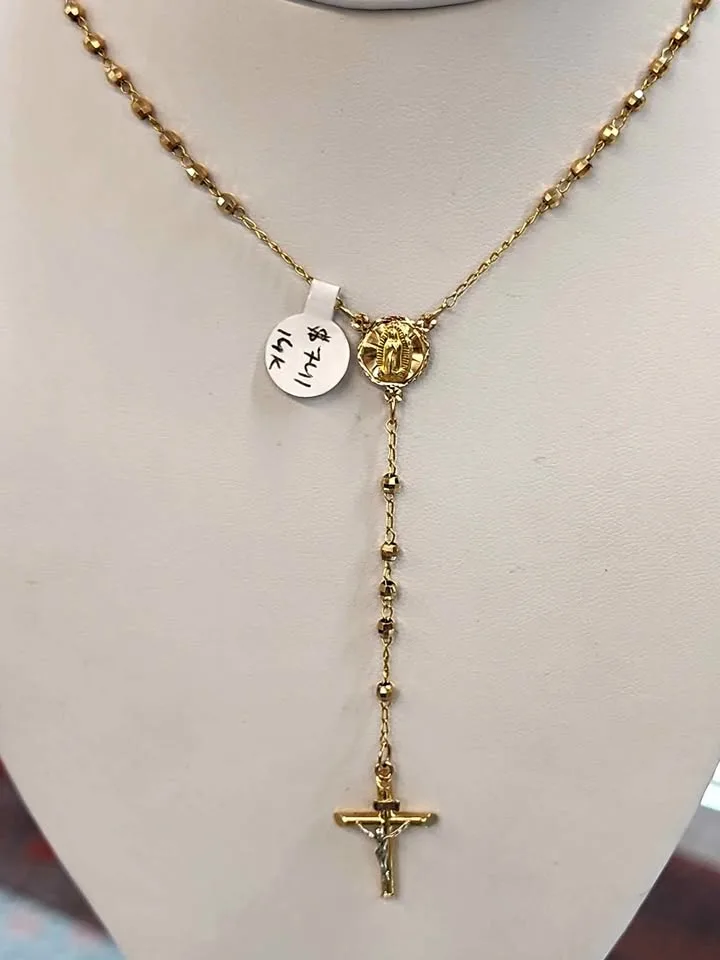 14k Gold Rosary Necklace thumbnail