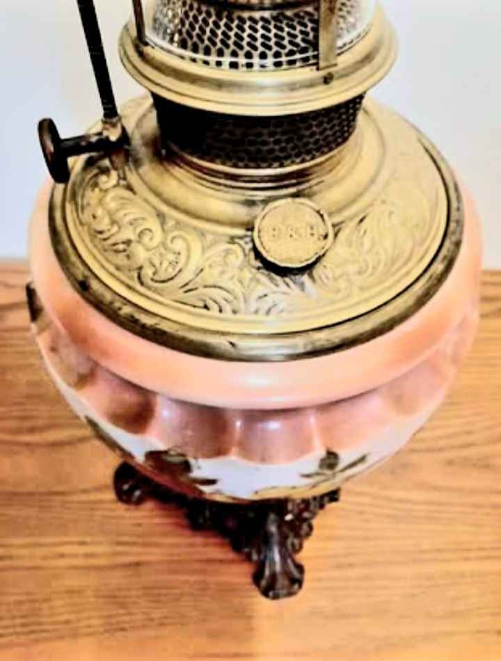 1870's Antique Handmade Bradley and Hubbard Oil Lamp - photo 4
