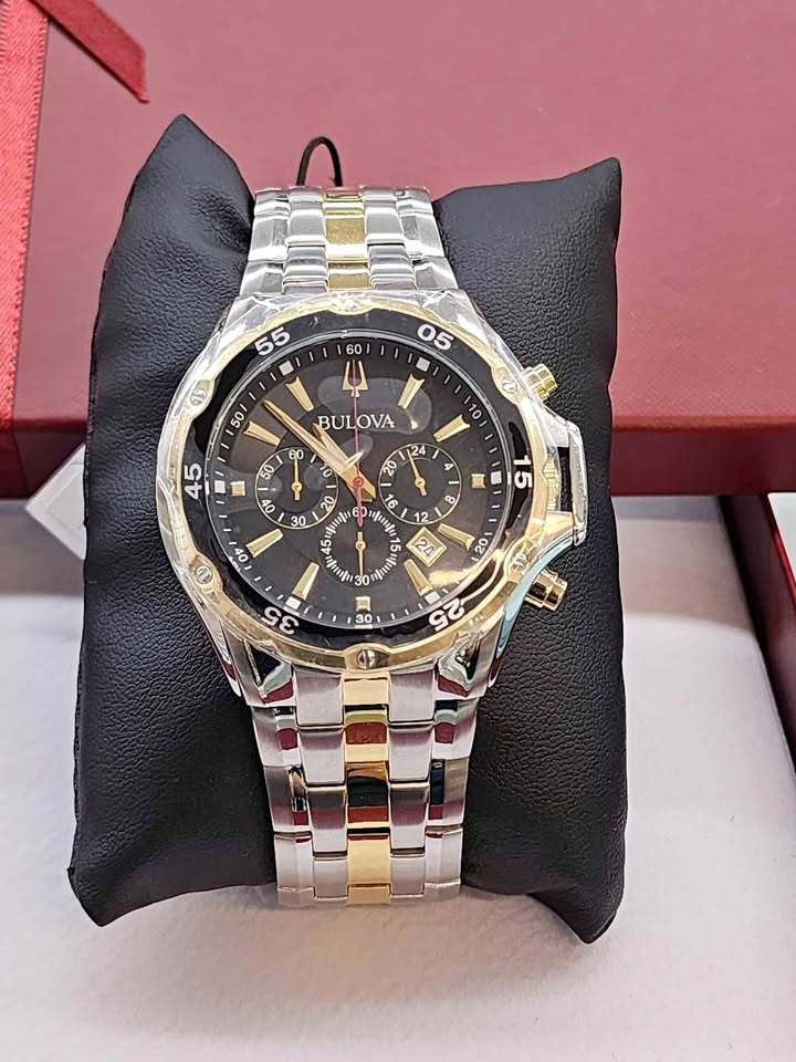 Bulova Gold Chronograph Dress Sport Watch 43mm