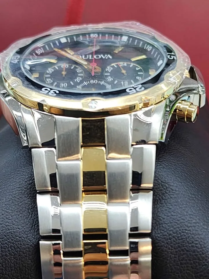 Bulova Gold Chronograph Dress Sport Watch 43mm image indicator(4)