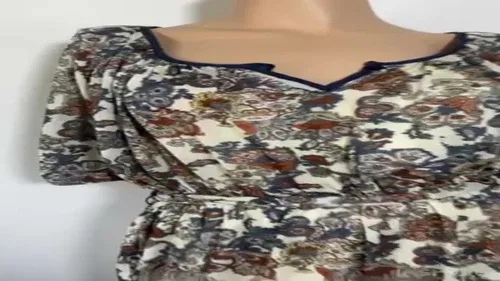 Mango Blue Floral Peasant Dress Small image indicator(2)