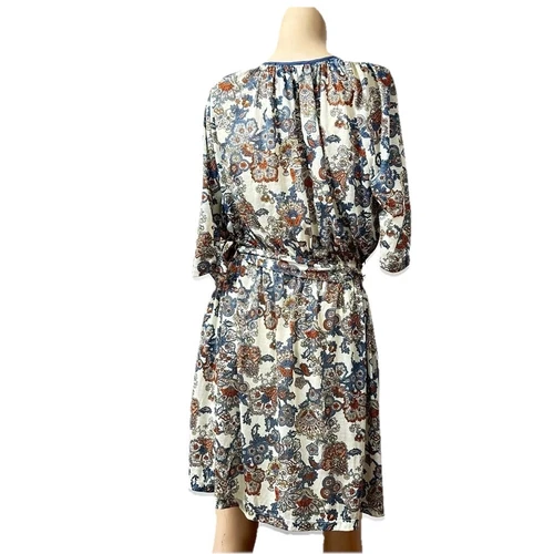 Mango Blue Floral Peasant Dress Small - photo 5