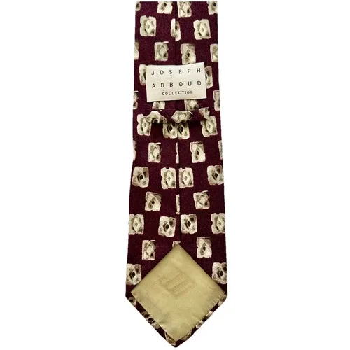 Vintage Joseph Abboud Silk Necktie Burgundy Beige image indicator(3)