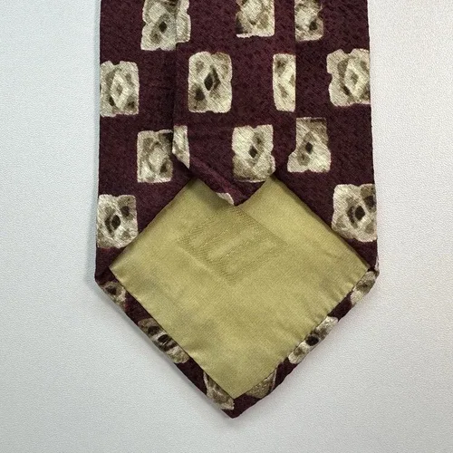 Vintage Joseph Abboud Silk Necktie Burgundy Beige image indicator(5)