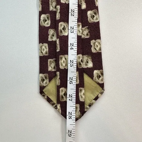 Vintage Joseph Abboud Silk Necktie Burgundy Beige image indicator(7)