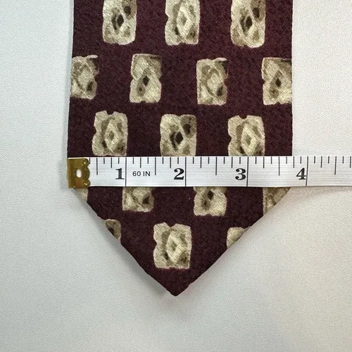 Vintage Joseph Abboud Silk Necktie Burgundy Beige image indicator(8)