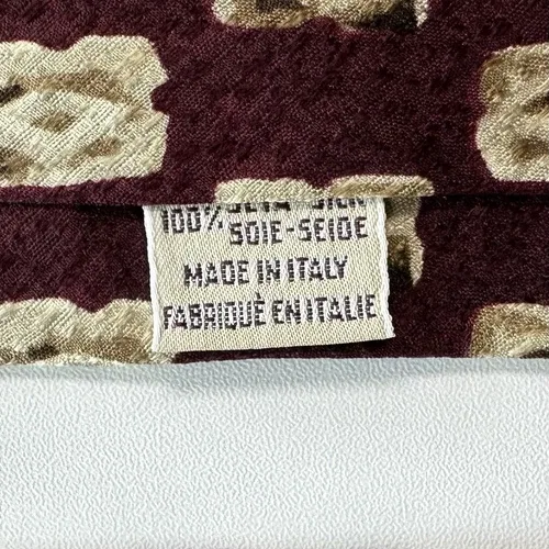 Vintage Joseph Abboud Silk Necktie Burgundy Beige image indicator(9)