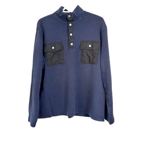 Michael Kors Men Size XL Navy Snap Long Sleeve Top
