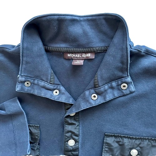 Michael Kors Men Size XL Navy Snap Long Sleeve Top - photo 3