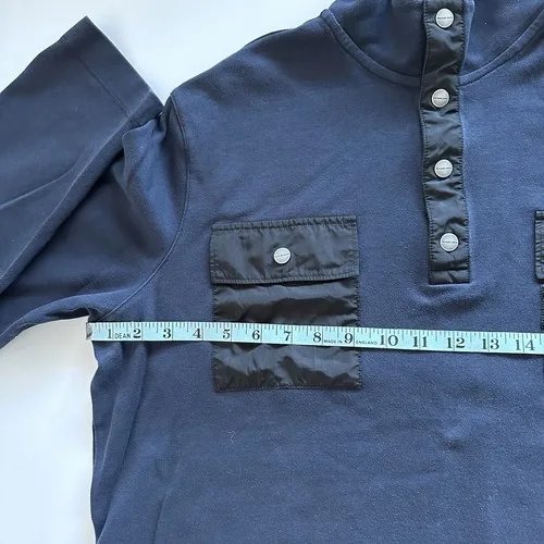 Michael Kors Men Size XL Navy Snap Long Sleeve Top image indicator(8)