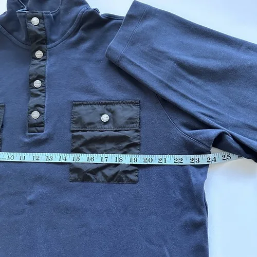 Michael Kors Men Size XL Navy Snap Long Sleeve Top image indicator(9)