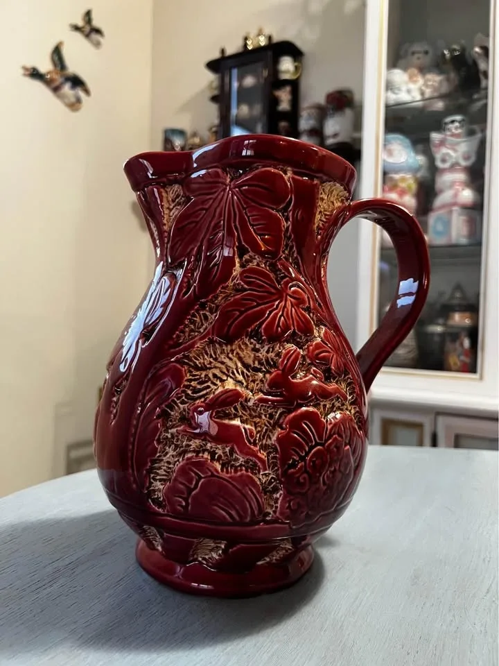 Sgraffito Beswick Pottery Jug Rabbits Art Ware image indicator(2)