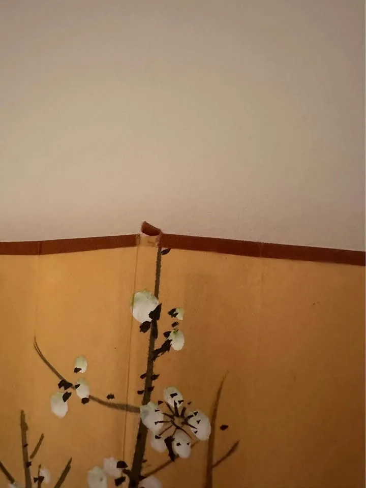 Vintage Hand Painted Large Decorative Asian Wall Fan image indicator(5)