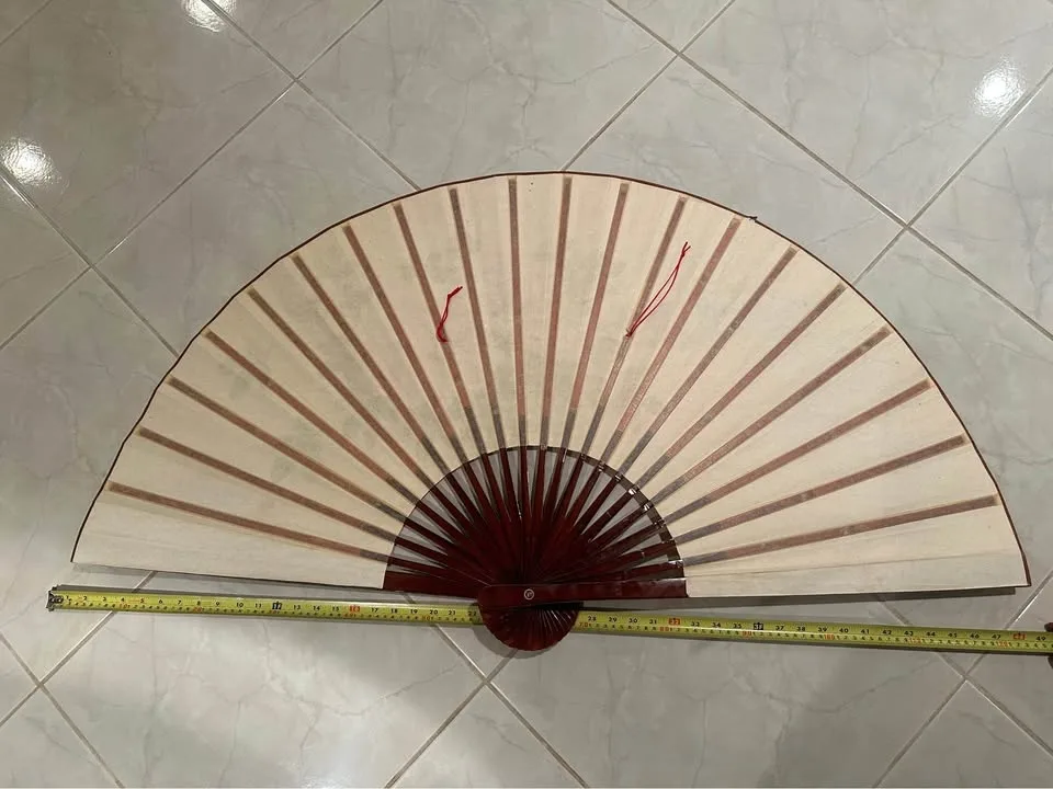 Vintage Hand Painted Large Decorative Asian Wall Fan image indicator(8)
