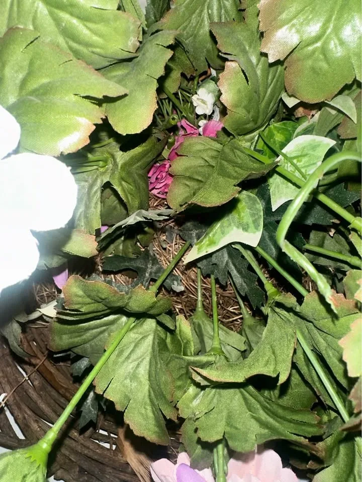 Large Fake Flower Floral Arrangement in Wicker Basket image indicator(9)