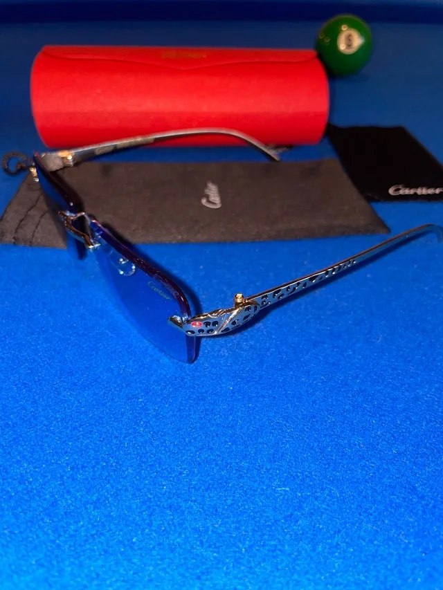 COPY Cartier Blue and Gold men’s sunglasses