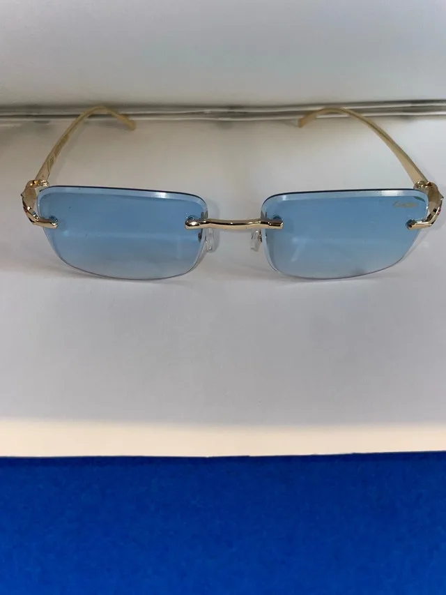 COPY Cartier Blue and Gold men’s sunglasses image indicator(4)