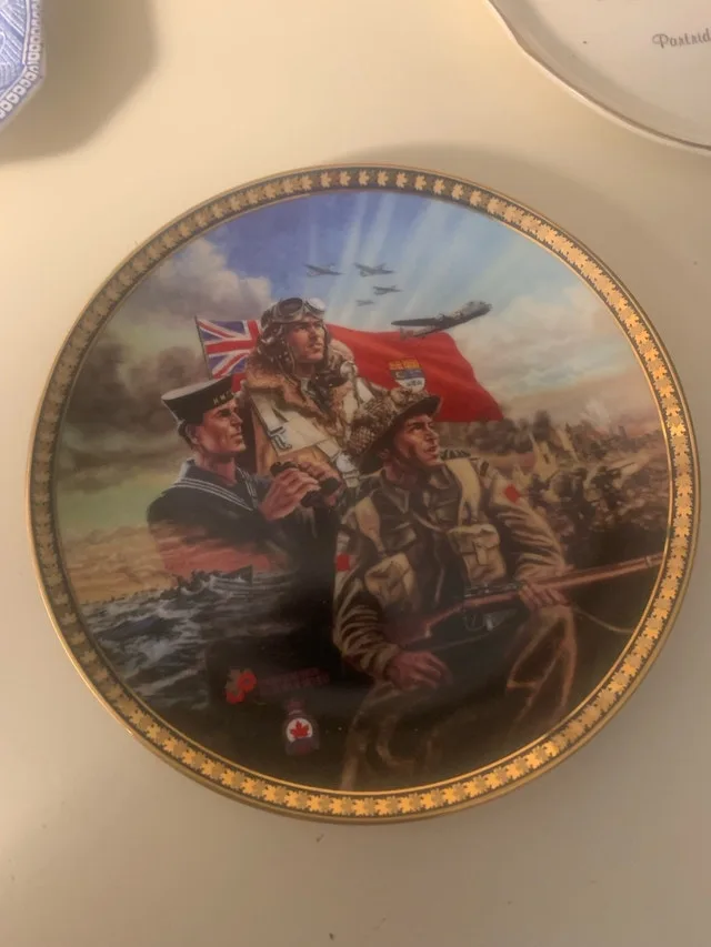 Beautiful Canadian Plates plus bonus Serving Tray and Gravy Dish