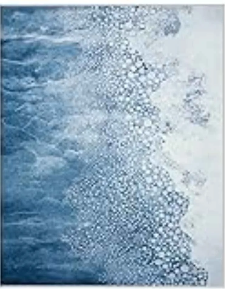 New - Modern Abstract 5x7ft Area Rug, Blue image indicator(2)