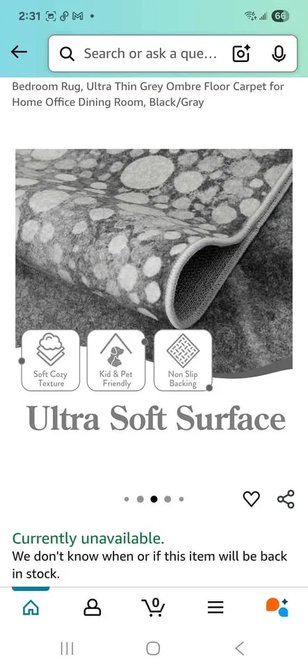 New - Modern Abstract 5x7ft Area Rug, Blue image indicator(3)