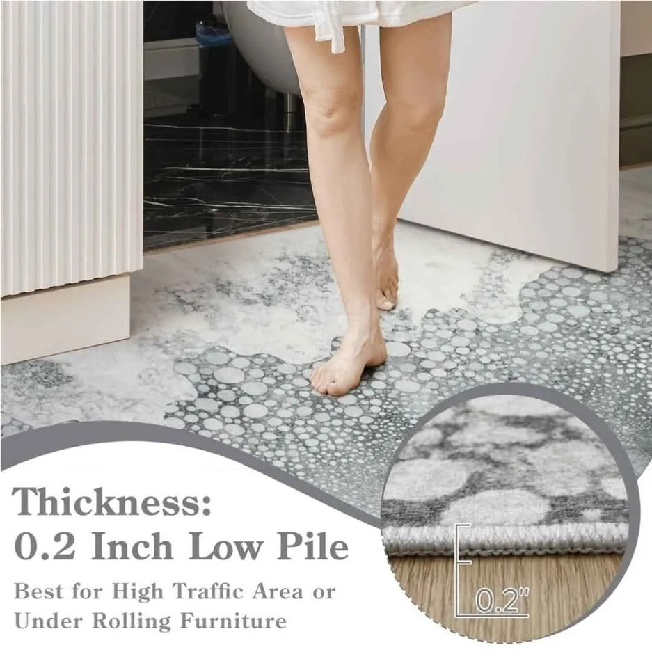 New - Modern Abstract 5x7ft Area Rug, Blue image indicator(6)