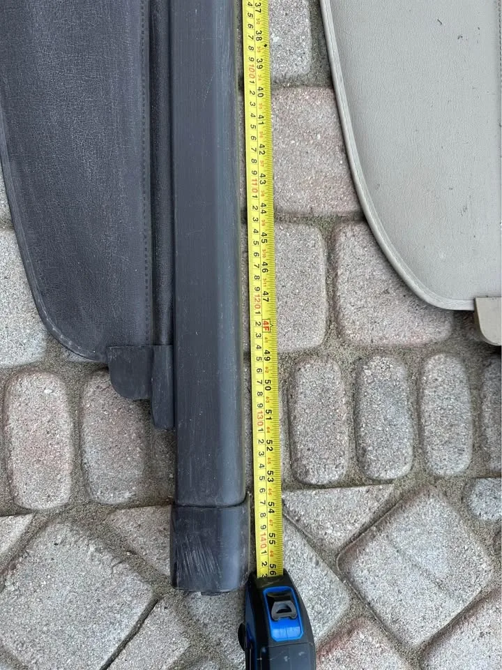 Three - Rear trunk retractable cargo cover black and beige tan image indicator(6)