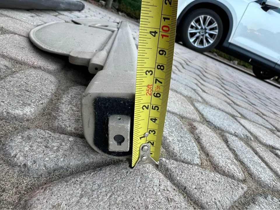 Three - Rear trunk retractable cargo cover black and beige tan image indicator(10)