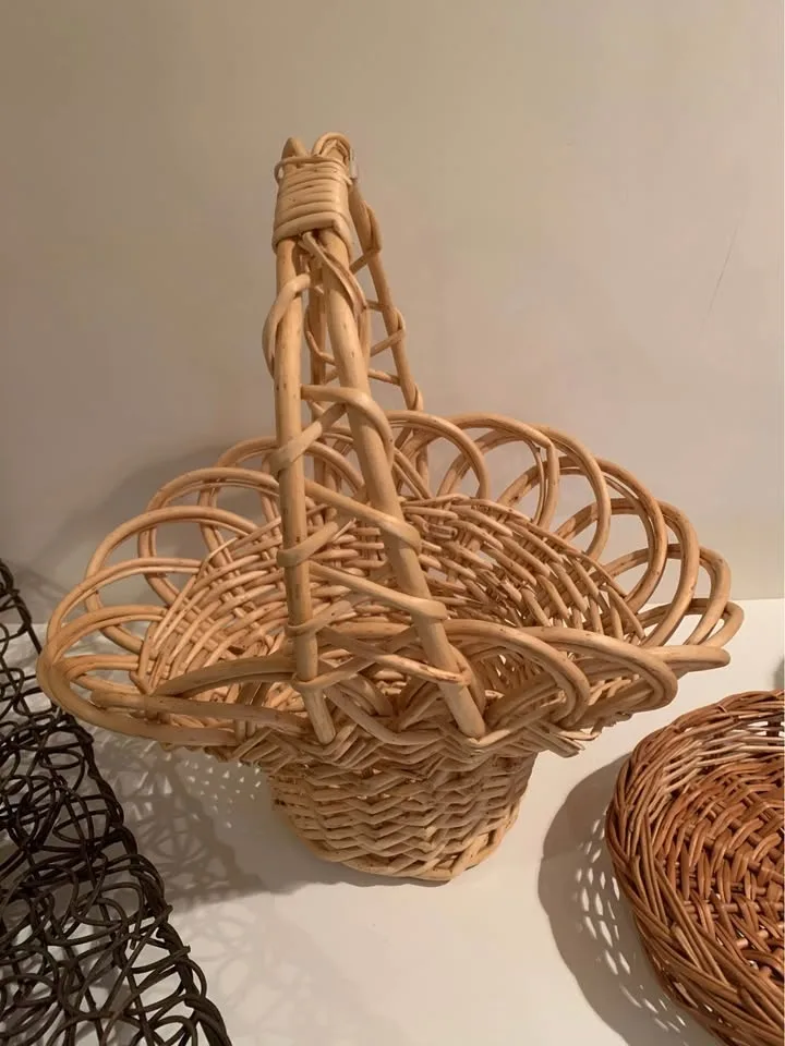 Wicker baskets for decor or flower arrangements - four baskets image indicator(4)