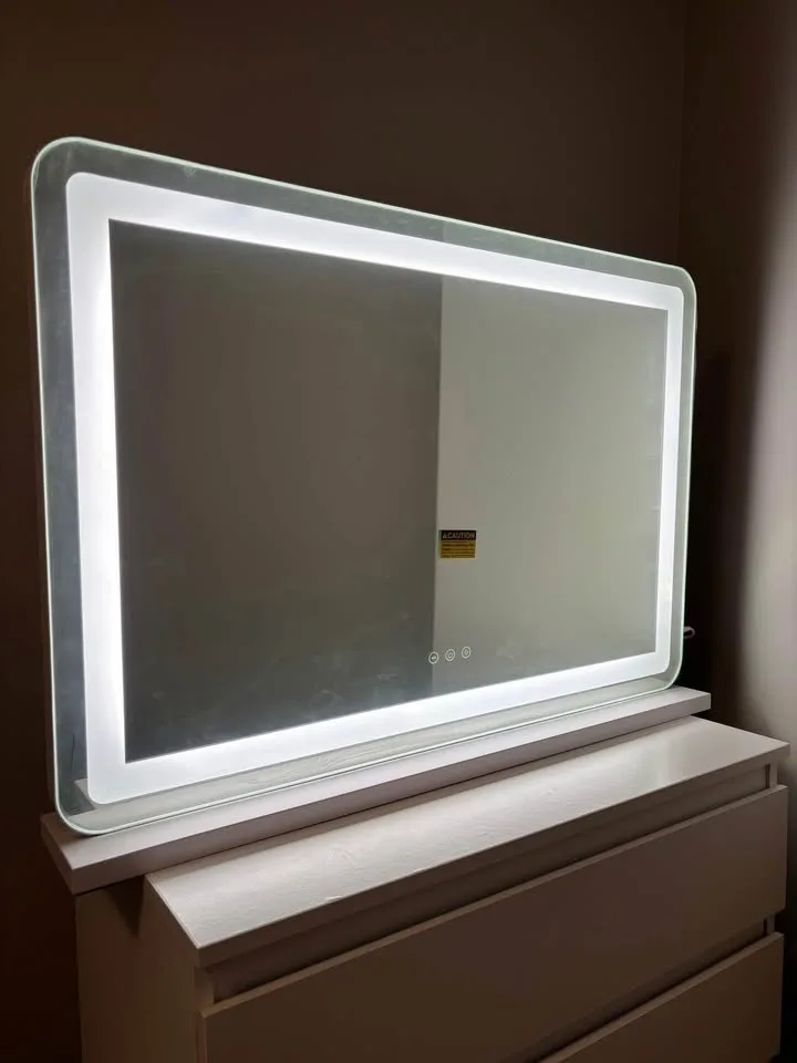 LED Vanity Mirror with lights 32”x 22” white image indicator(2)