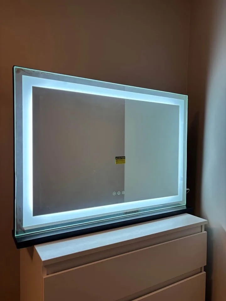 LED Vanity Mirror with lights 32”x 22” black image indicator(2)