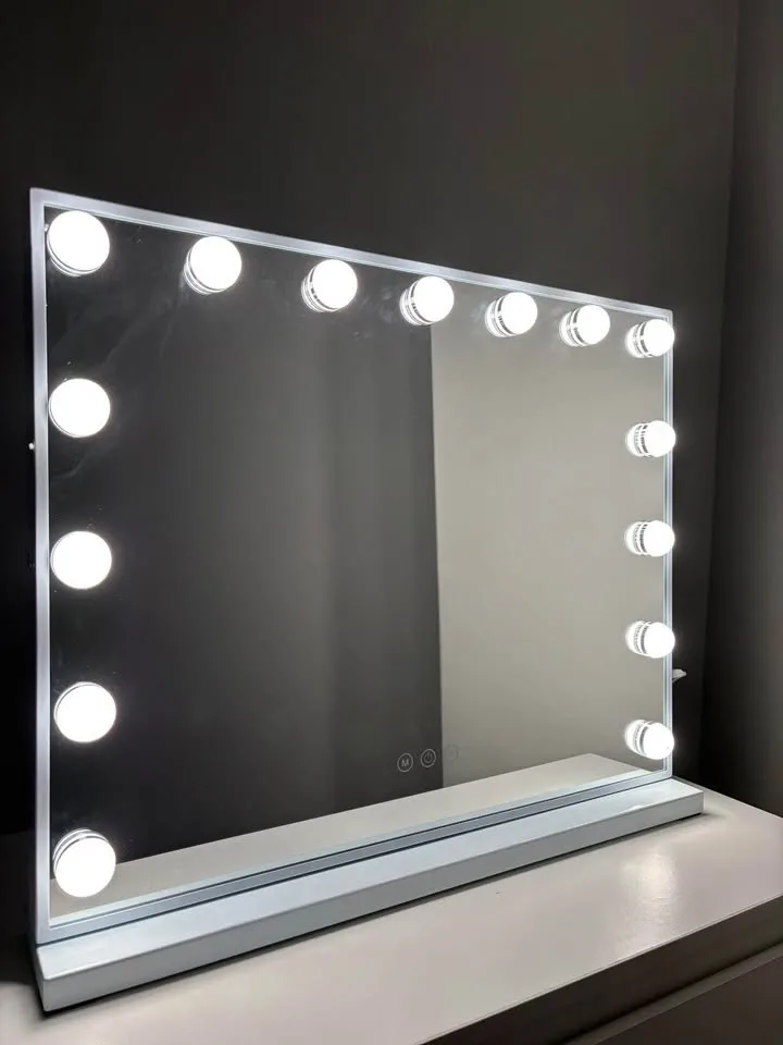 LED bulbs Vanity Mirror with lights 22.8” x 18.1” image indicator(2)