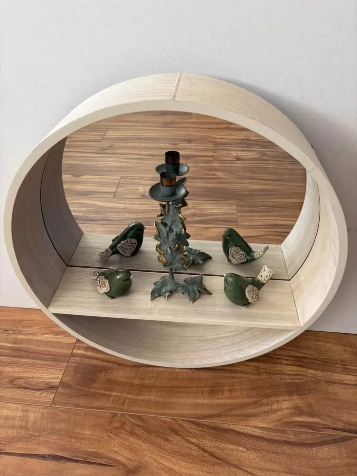 Circle Wall Mirror with shelf image indicator(2)