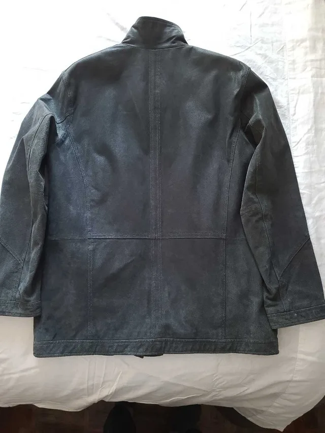 Danier Leather - Men's Blue Suede Winter Jacket Size Large Tall image indicator(3)