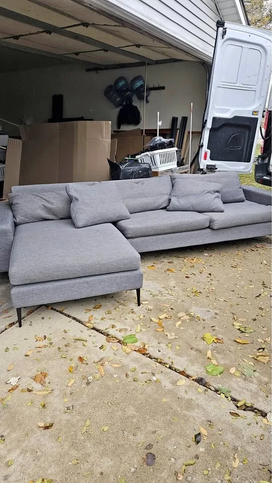 Nova 114" Reversible Sectional - Gravel Gray