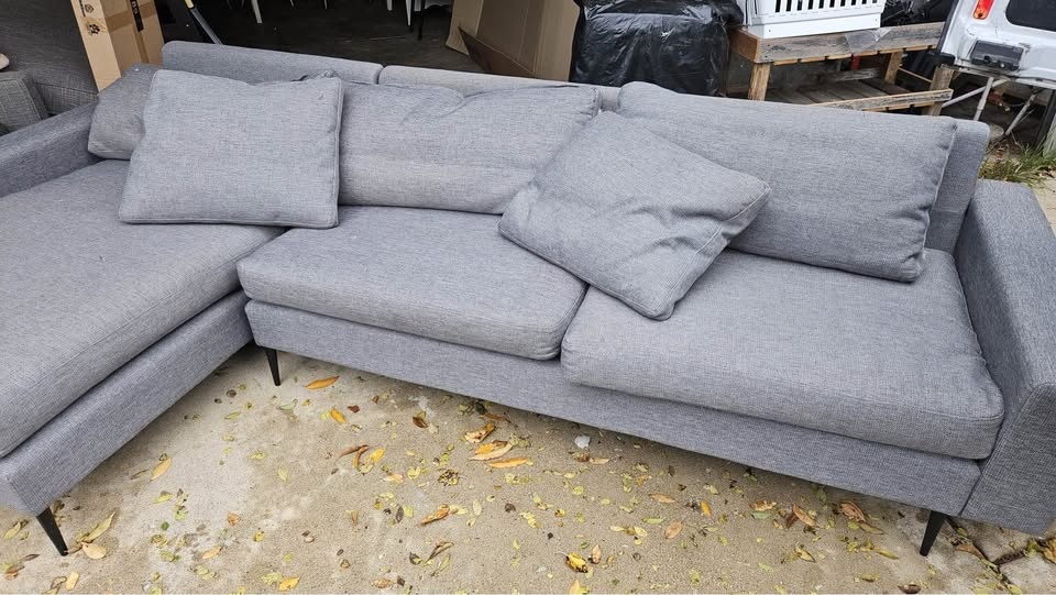 Nova 114" Reversible Sectional - Gravel Gray - photo 2