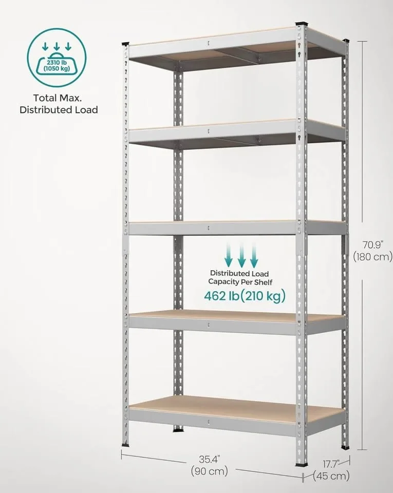 SONGMICS 5-Tier Storage Shelving Unit - Brand New image indicator(6)