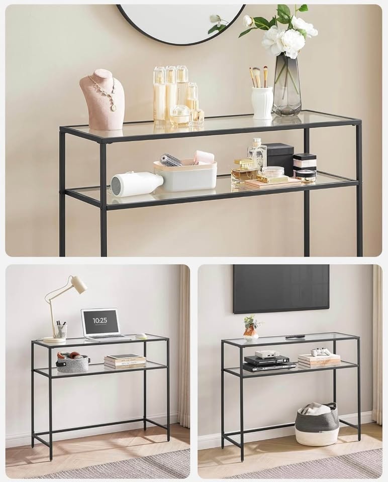 🖤 VASAGLE 39.4” Glass Console Table — Brand New in Box - photo 5