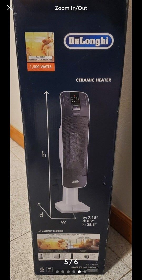 DeLonghi Tower Ceramic Heater - NEW