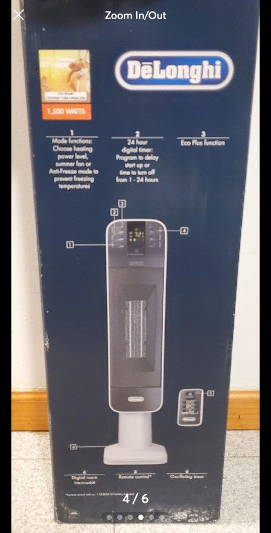 DeLonghi Tower Ceramic Heater - NEW - photo 2