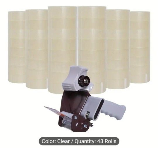 48 Rolls Packing Tape 2 mil 2" x 60 Yards