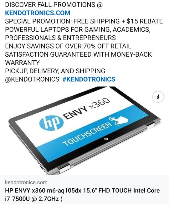 HP ENVY x360 i7 16GB RAM 1TB HDD 15.6" Touch Windows 11 - photo 2