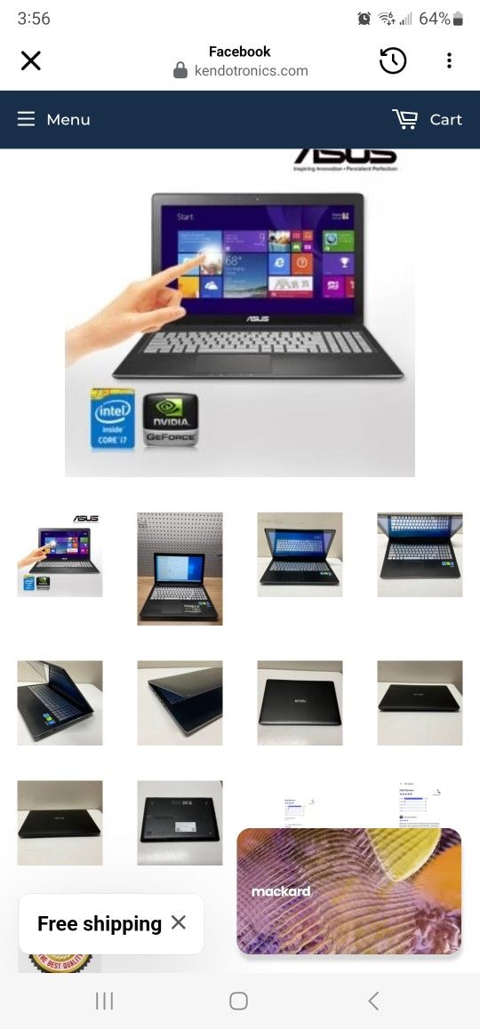 ASUS Laptop i7, 8GB RAM, 128GB SSD, GTX 745M