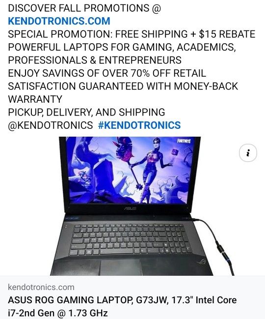 ASUS ROG Gaming Laptop G73JW i7 16GB RAM 500GB SSD+1TB HDD