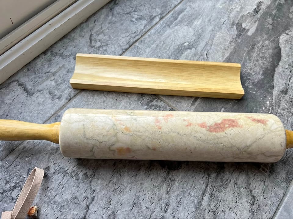 Marble Rolling Pin + Wooden Stand – Excellent Condition