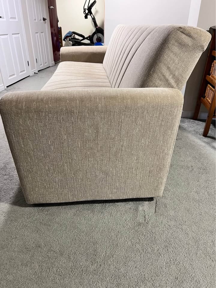 Beige Convertible 3 seater Sofa Bed with Storage - photo 2