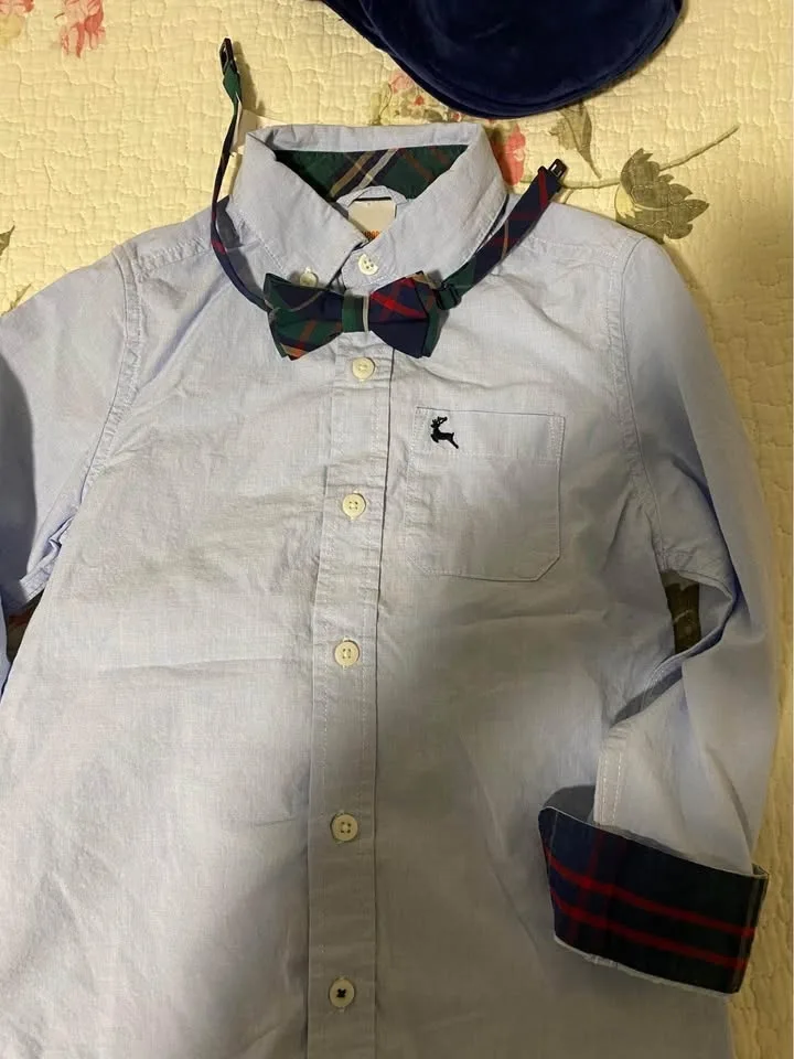 Gymboree Boys blue velvet set size 6 image indicator(2)