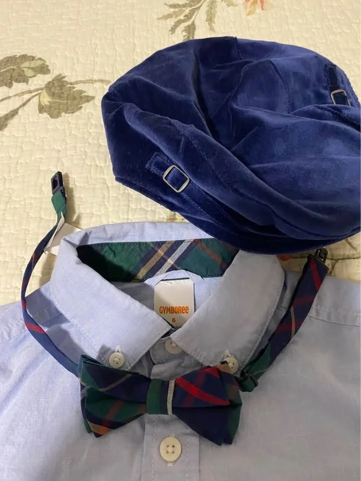 Gymboree Boys blue velvet set size 6 image indicator(4)