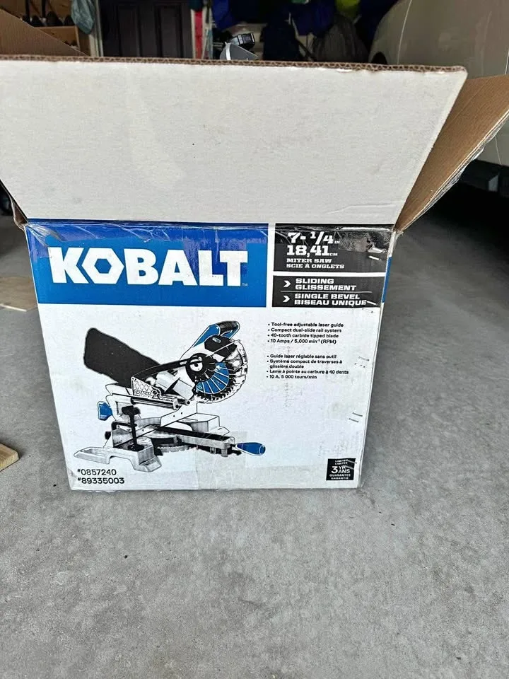 Kobalt 7-1/4” Sliding Miter Saw - Like New