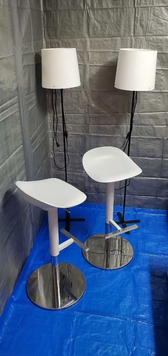 ➡️ 2x Bar Stools Adjustable Height Swivel, Metal Base image indicator(2)